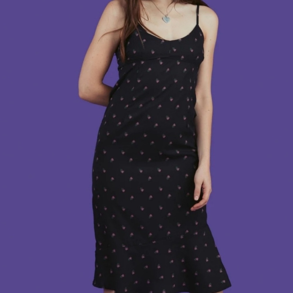 unif Black floral Sleeveless Dress size XL